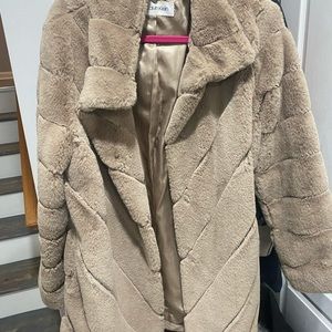 Calvin klein faux fur mid length jacket